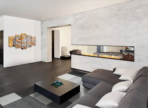 Ecosmart Fire Flex 86PN.BXL Peninsula Fireplace Insert - Black Finish / Black Burner - ESF.FX.86PN.BXL.B